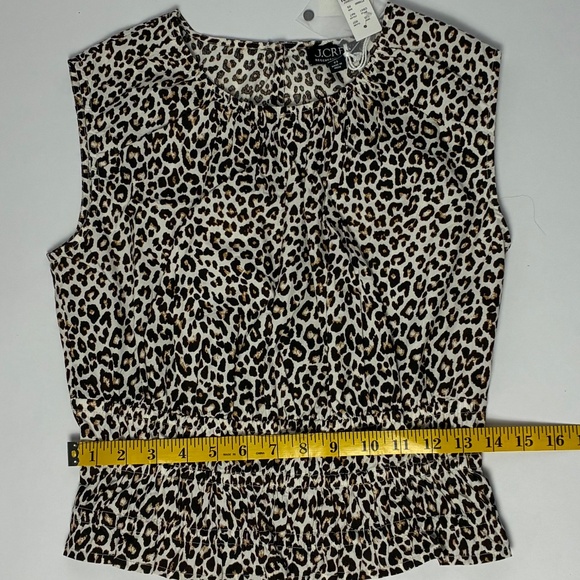 J.Crew Leopard Print Smocked Peplum Top XS NWT – Regenerative Cotton - Picture 7 of 11